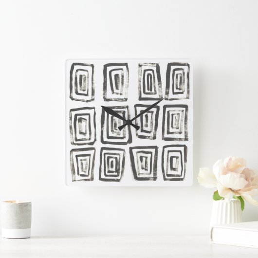 Gemischte Signale IV Quadratische Wanduhr (Zuhause)