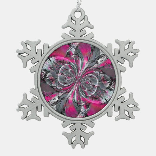 Gemischte Signale Schneeflocken Zinn-Ornament (Vorderseite)