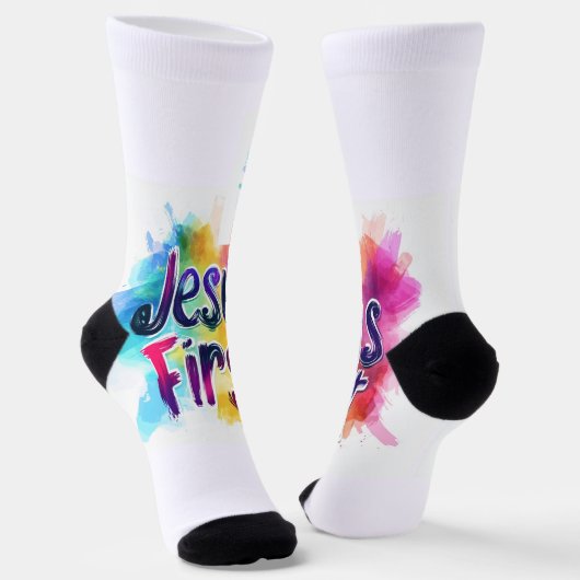 Gemischte Sportsocken Jesus First Socken (Gewinkelt)