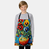 Gemischte Stiefmütterchen in Vase Schürze (Getragen)