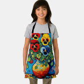 Gemischte Stiefmütterchen in Vase Schürze (Insitu)