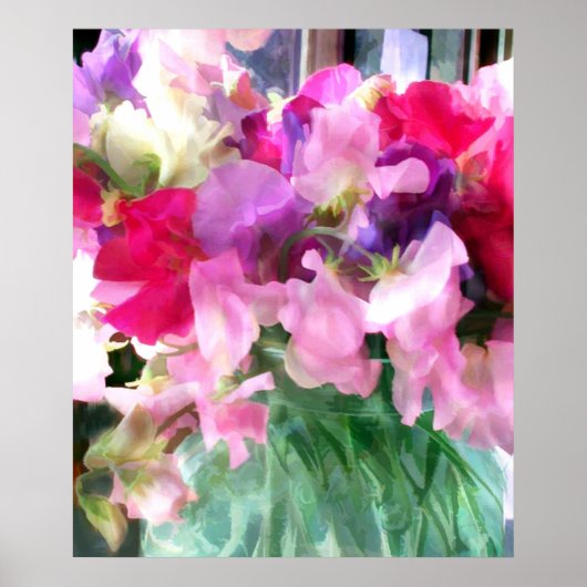 Gemischte Süßerbsen in einem Glas Poster (Vorne)