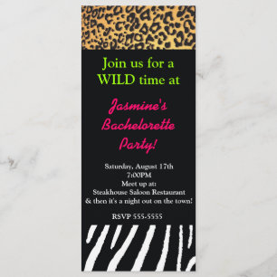 Gemischte Tierdrucke Gepard Zebra Leopard Party Einladung