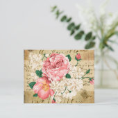 Gemischte Vintage niedliche mit Blumenpostkarte Postkarte (Stehend Vorderseite)
