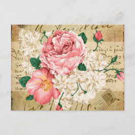 Gemischte Vintage niedliche mit Blumenpostkarte Postkarte