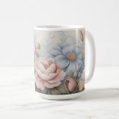 Gemischte Wildblumen - klassische Pastell-Blume Kaffeetasse (VorderseiteRechts)