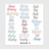 Gemischte Wortwahl für Planer/Kalender Aufkleber (Blatt)