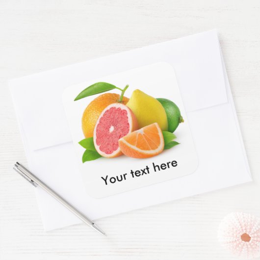 Gemischte Zitrusfrüchte Quadratischer Aufkleber (Umschlag)