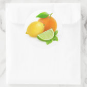 Gemischte Zitrusfrüchte Runder Aufkleber (Tasche)