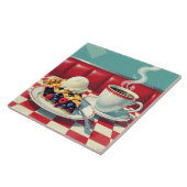 Gemischter Berry Pie, Eiscreme und Kaffee Fliese (Seite)