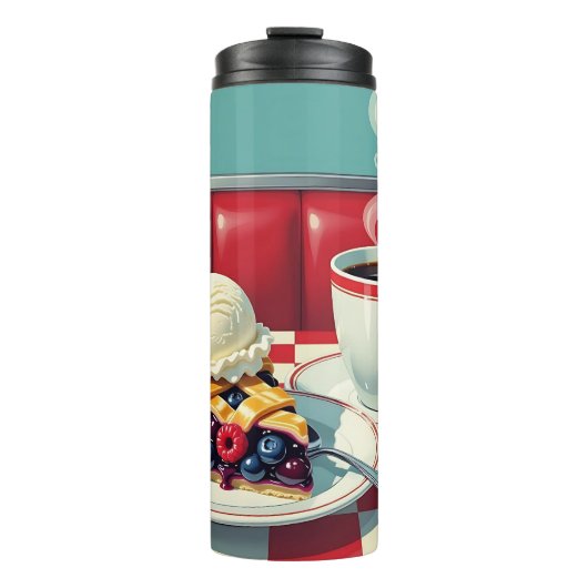 Gemischter Berry Pie, Eiscreme und Kaffee Thermosbecher (Vorderseite)