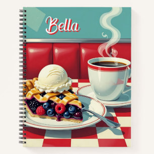 Gemischter Berry Pie, Eiscreme und Personalisierte Notizblock