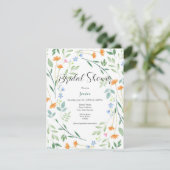 Gemischter Blumenrahmen mit Aquarellfarbe Einladung (Stehend Vorderseite)