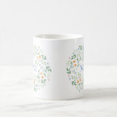 Gemischter Blumenrahmen mit Aquarellfarbe Kaffeetasse (Mittel)