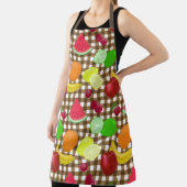 Gemischter Fruchtbraun und Weißer Gingham-Karo Schürze (InSitu)