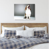 Gemischter Hund gähnend Leinwanddruck (Insitu (Schlafzimmer))