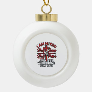 Gemischter Jesus und Peter Vintage Christlicher Hu Keramik Kugel-Ornament