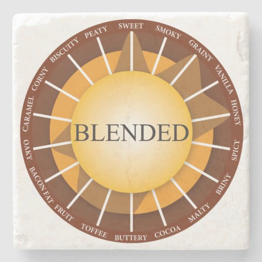 Gemischter Malz-irischer Whisky-Marmor-Untersetzer Steinuntersetzer (Vorderseite)