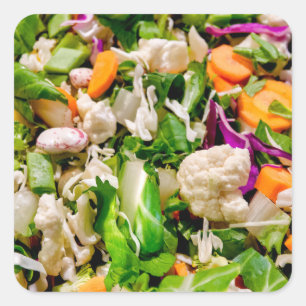 Gemischter Salat Quadratischer Aufkleber