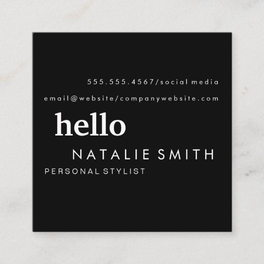 Gemischter Text Quadratische Visitenkarte (Vorderseite)