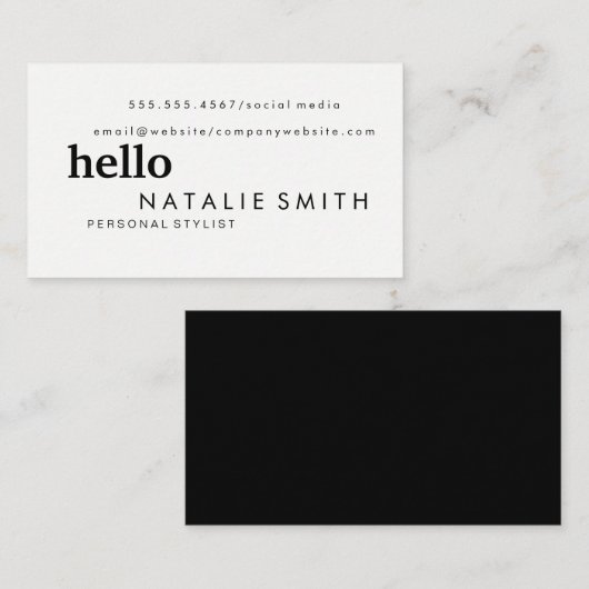 Gemischter Text Visitenkarte (Vorne/Hinten)