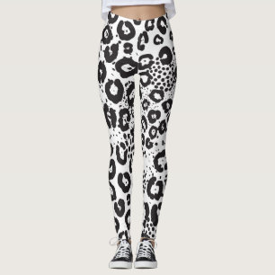 Gemischter Tierdruck Schneeleopard Gepard Leggings