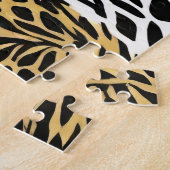 Gemischter Tierdruck Zebra Leopard Tiger Gemischte Puzzle (Seite)