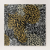 Gemischter Tierdruck Zebra Leopard Tiger Gemischte Puzzle (Horizontal)