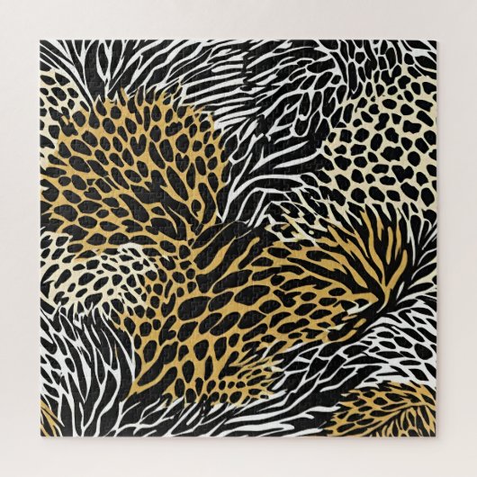Gemischter Tierdruck Zebra Leopard Tiger Gemischte Puzzle (Vertikal)