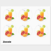 Gemischter Zitrussaft Runder Aufkleber (Blatt)