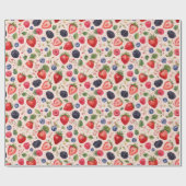 Gemischtes Beeren-Watercolor-Fruchtmuster-Geschenk Geschenkpapier (Flach)