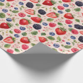 Gemischtes Beeren-Watercolor-Fruchtmuster-Geschenk Geschenkpapier (Ecke)