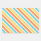 Gemischtes farbenfrohes Streifenmuster Geschenkpapier Set (Vorderseite 2)