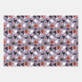 Gemischtes Lila Halloween-Muster Ghost Pumpkin-Bat Geschenkpapier Set (Vorderseite 2)