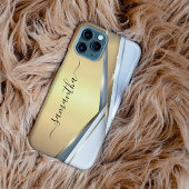 Gemischtes Metall 3D Gold Monogramm iPhone Hülle