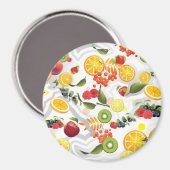 Gemischtes Obst 5 Magnet (Vorderseite/Rückseite)