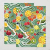 Gemischtes Obst 7 Dankeskarte (Vorne/Hinten)