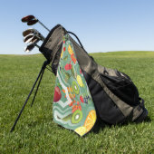 Gemischtes Obst 7 Golfhandtuch (Gras)