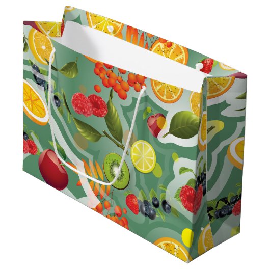Gemischtes Obst 7 Große Geschenktüte (Vorderseite Schrägansicht)