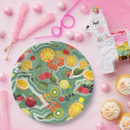 Gemischtes Obst 7 Pappteller (Party)