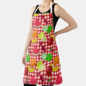 Gemischtes Obst Rot und Weißer Gingham Karo Schürze (InSitu)