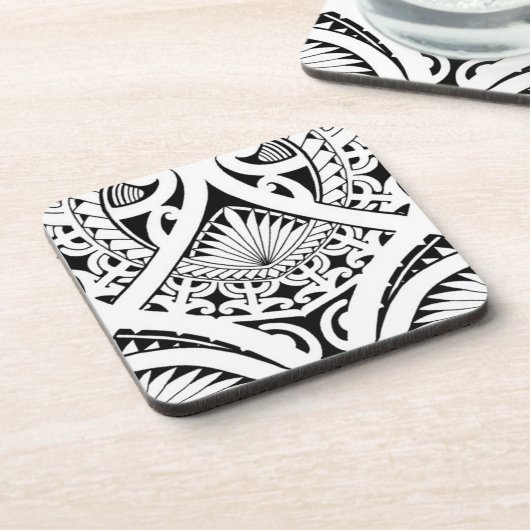 gemischtes polynesisches Maori- Stammes- Getränkeuntersetzer (Linke Seite)