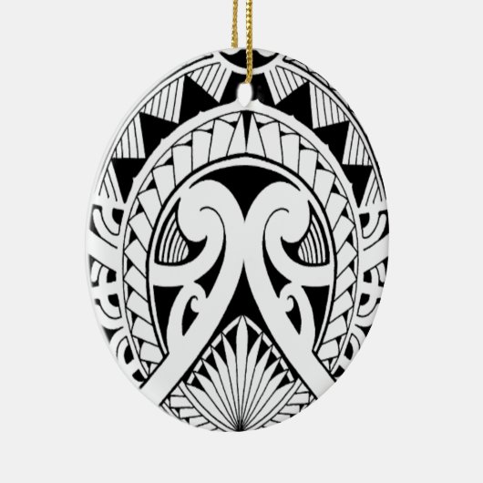 gemischtes polynesisches Maori- Stammes- Keramik Ornament (Rechts)