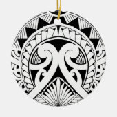 gemischtes polynesisches Maori- Stammes- Keramik Ornament (Vorne)