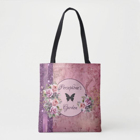 Gemischtes rosa Blumenmuster Tasche (Vorderseite)