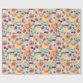 Gemischtes Sommerfrucht-Wasserfarbmuster-Geschenk Geschenkpapier (Flach)