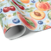 Gemischtes Sommerfrucht-Wasserfarbmuster-Geschenk Geschenkpapier (Rolleneckpunkt)