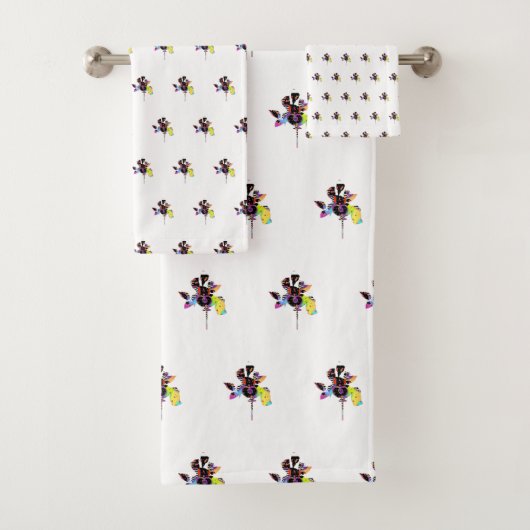 Gemischtes Zickzack Geo Badhandtuch Set (Insitu)