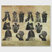 Gemischthuntenportraits originale Collage Art Geschenkpapier (Flach)