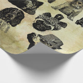 Gemischthuntenportraits originale Collage Art Geschenkpapier (Ecke)